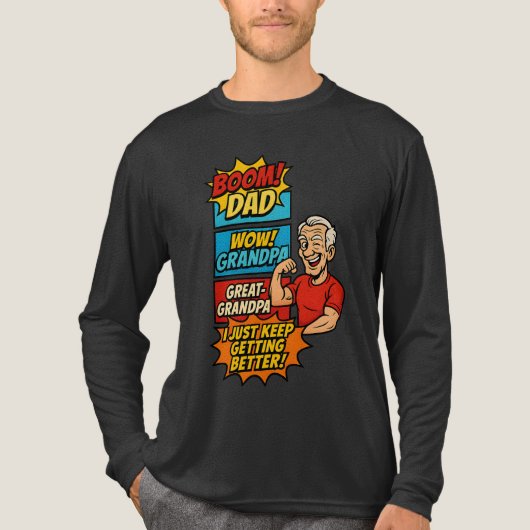 Epic Custom Dad→Opa→Opa-Opa Comic Gift Tri-Blend Shirt (Voorkant volledig)