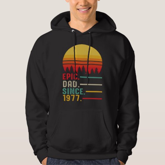 Epic Dad Since 1977 Happy Fathers Day Hoodie (Voorkant)