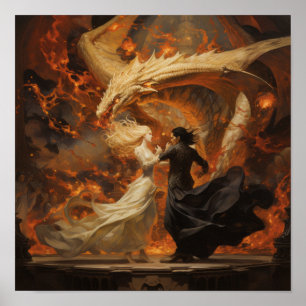 Epic Dance of Dragons Poster - Verbluffende Fantas