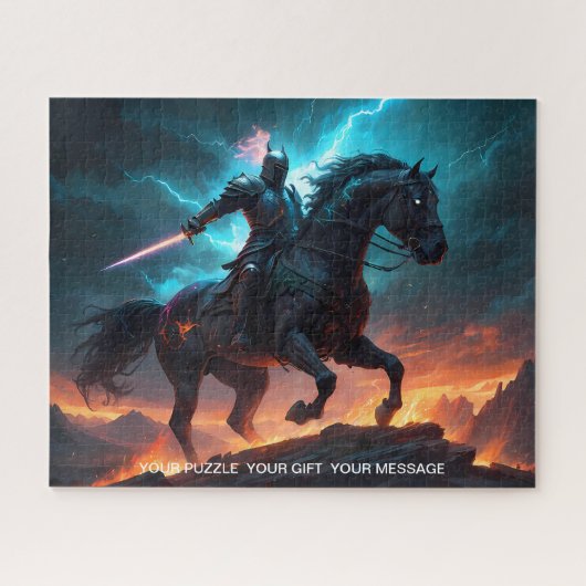 Epic Dark Knight & Stallion Art Puzzel Collectie Legpuzzel (Horizontaal)