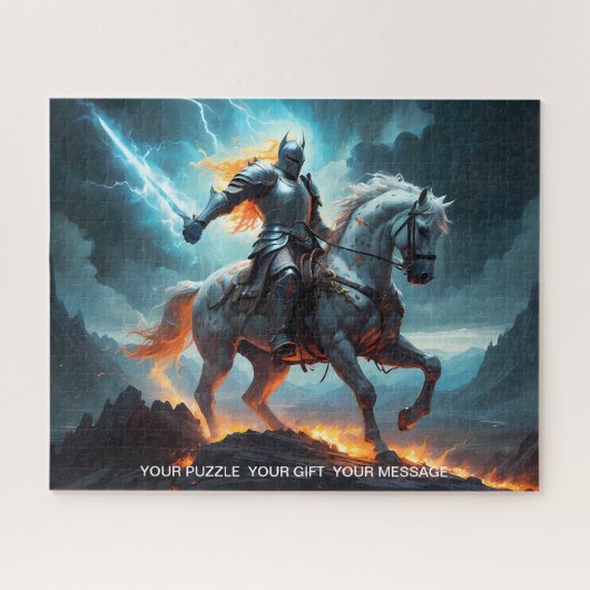 Epic Dark Knight & Stallion Art Puzzel Collectie Legpuzzel (Horizontaal)