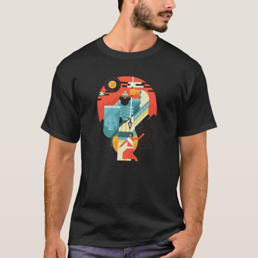 Epic David en Goliath Christelijke Bijbelscène T-shirt (Voorkant)