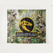 Epic Dino Verjaardag Achtergrond Wandkleed (Voorkant (horizontaal))