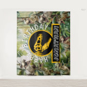 Epic Dino Verjaardag Achtergrond Wandkleed (Voorkant)