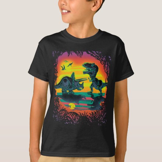 EPIC DINOSAUR BATTLE op Prehistorische dag T-shirt (Voorkant)