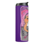 Epic Dj Cat Marker Art Illustration Cartoon Thermosbeker (Gedraaid links)