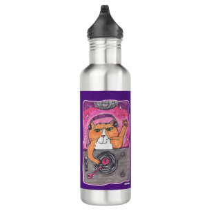 Epic Dj Cat Marker Illustration Cartoon Fun Waterfles