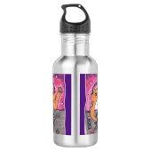 Epic Dj Cat Marker Illustration Cartoon Fun Waterfles (Achterkant)