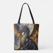 Epic Dragon Fantasy Canvas tas (Achterkant)