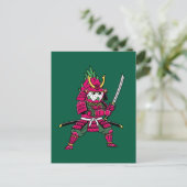 Epic Dragon Fruit Samurai Warrior Katana Illustrat Briefkaart (Staand voorkant)