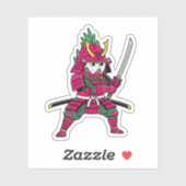 Epic Dragon Fruit Samurai Warrior Katana Illustrat Sticker (Vel)