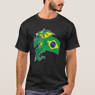 Epic Dragon met Brazilië Vlag Brazilië T-shirt