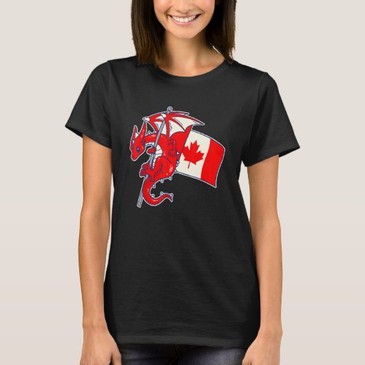 Epic Dragon met Canadese vlag T-shirt (Voorkant)