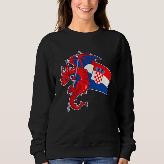 Epic Dragon With Croatia Flag Croatian Trui (Voorkant)