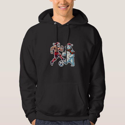 Epic Duel: Santa Claus vs. Polar Bear on the Socce Hoodie (Voorkant)