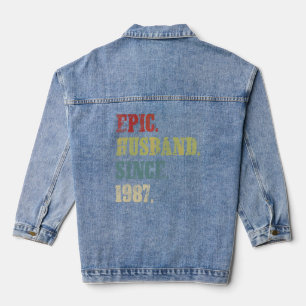 Epic echtgenoot sinds 1987 35e trouwdag denim jacket