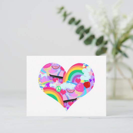 Epic Eighties Explosion Heart Briefkaart (Staand voorkant)