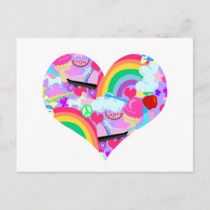 Epic Eighties Explosion Heart Briefkaart