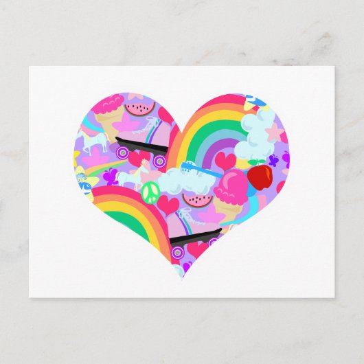 Epic Eighties Explosion Heart Briefkaart (Voorkant)
