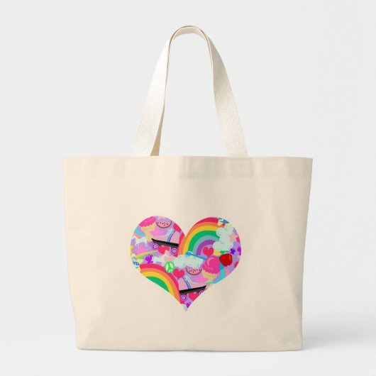 Epic Eighties Explosion Heart Grote Tote Bag (Voorkant)