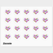 Epic Eighties Explosion Heart Ronde Sticker (Vel)