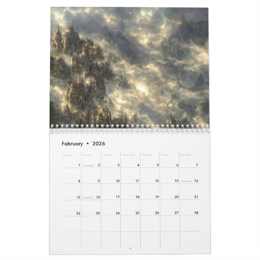 Epic eldin ring film landscape cyberpunk kalender (Feb 2026)