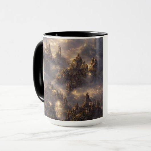 Epic eldin ring film landscape cyberpunk mok (Voorkant links)