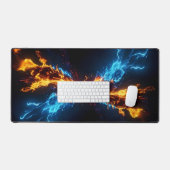 Epic Elemental Fire Ice Energy Clash Gamer Bureaumat (Keyboard & Muis)