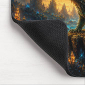 Epic Emerald & Gold Alien Lizard Mouse Pad Muismat (Hoek)