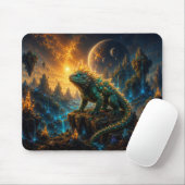 Epic Emerald & Gold Alien Lizard Mouse Pad Muismat (Met muis)