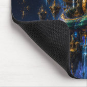 Epic Emerald & Gold Space Dragon Mouse Pad Muismat (Hoek)