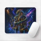 Epic Emerald & Gold Space Dragon Mouse Pad Muismat (Met muis)