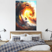 Epic Extreme Wave Surfen - Dynamische sportkunst Canvas Afdruk (Insitu (Slaapkamer))