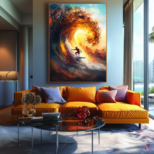 Epic Extreme Wave Surfen - Dynamische sportkunst Canvas Afdruk