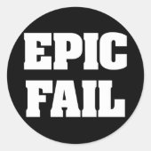 Epic Fail Ronde Sticker (Voorkant)