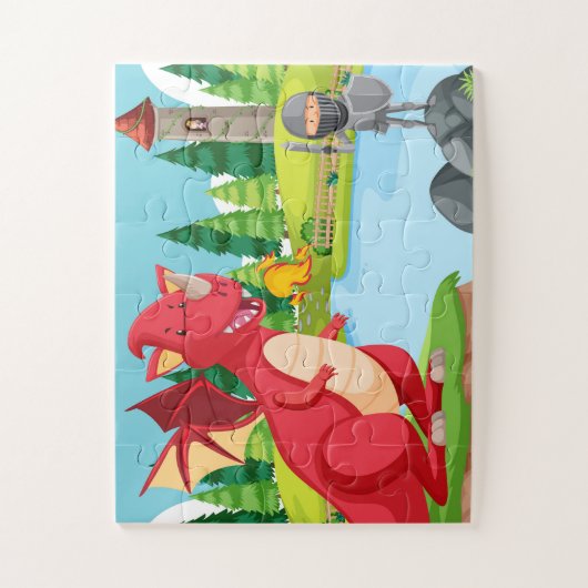 Epic Fantasy Adventure - Knight vs. Dragon Legpuzzel (Verticaal)