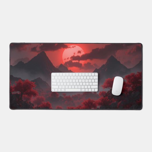 Epic Fantasy Red Sun Landscape Desk Mat (Keyboard & Muis)