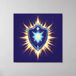 Epic Fantasy Shield with Radiant Energy Burst – Ma Canvas Afdruk