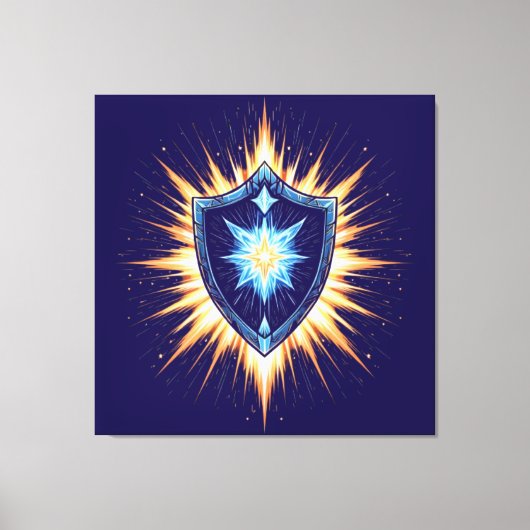Epic Fantasy Shield with Radiant Energy Burst – Ma Canvas Afdruk (Voorkant)