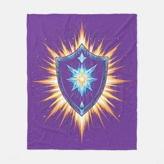Epic Fantasy Shield with Radiant Energy Burst – Ma Fleece Deken (Voorkant)