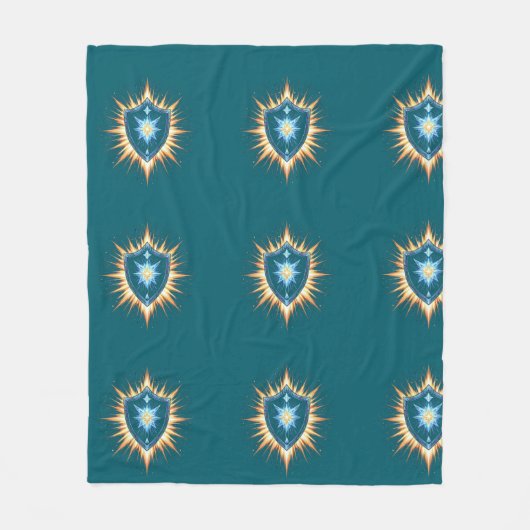 Epic Fantasy Shield with Radiant Energy Burst – Ma Fleece Deken (Voorkant)