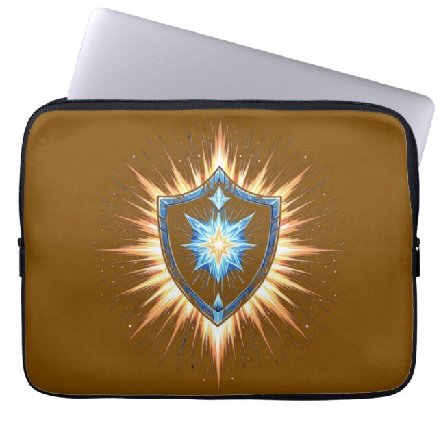 Epic Fantasy Shield with Radiant Energy Burst – Ma Laptop Sleeve (Voorkant)