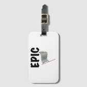 Epic Finish Line Checkered Racing Flag Bagagelabel (Voorkant (verticaal))