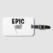 Epic Finish Line Checkered Racing Flag Bagagelabel (Voorkant (horizontaal))