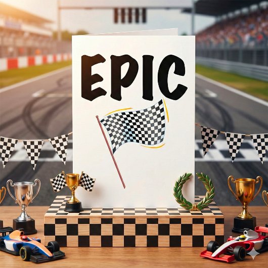 Epic Finish Line Checkered Racing Flag Kaart