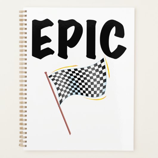 Epic Finish Line Checkered Racing Flag Planner (Voorkant)