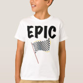 Epic Finish Line Checkered Racing Flag T-shirt (Voorkant)