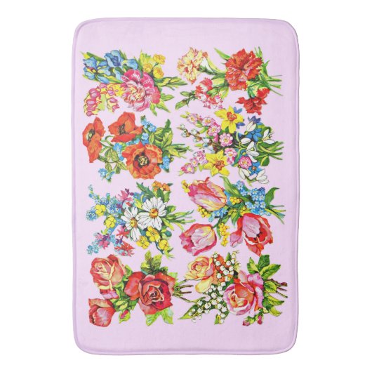 epic floral flower collectie print badmat (Voorkant Verticaal)