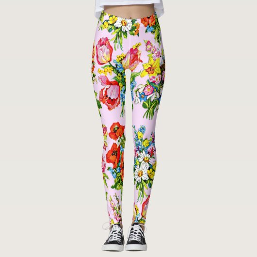 epic floral flower collectie print leggings (Voorkant)