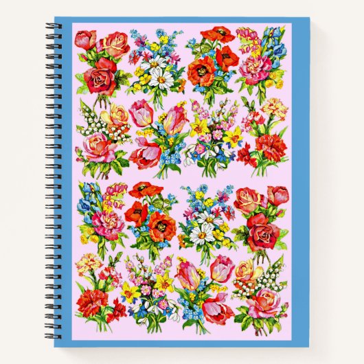 epic floral flower collectie print notitieboek (Voorkant)